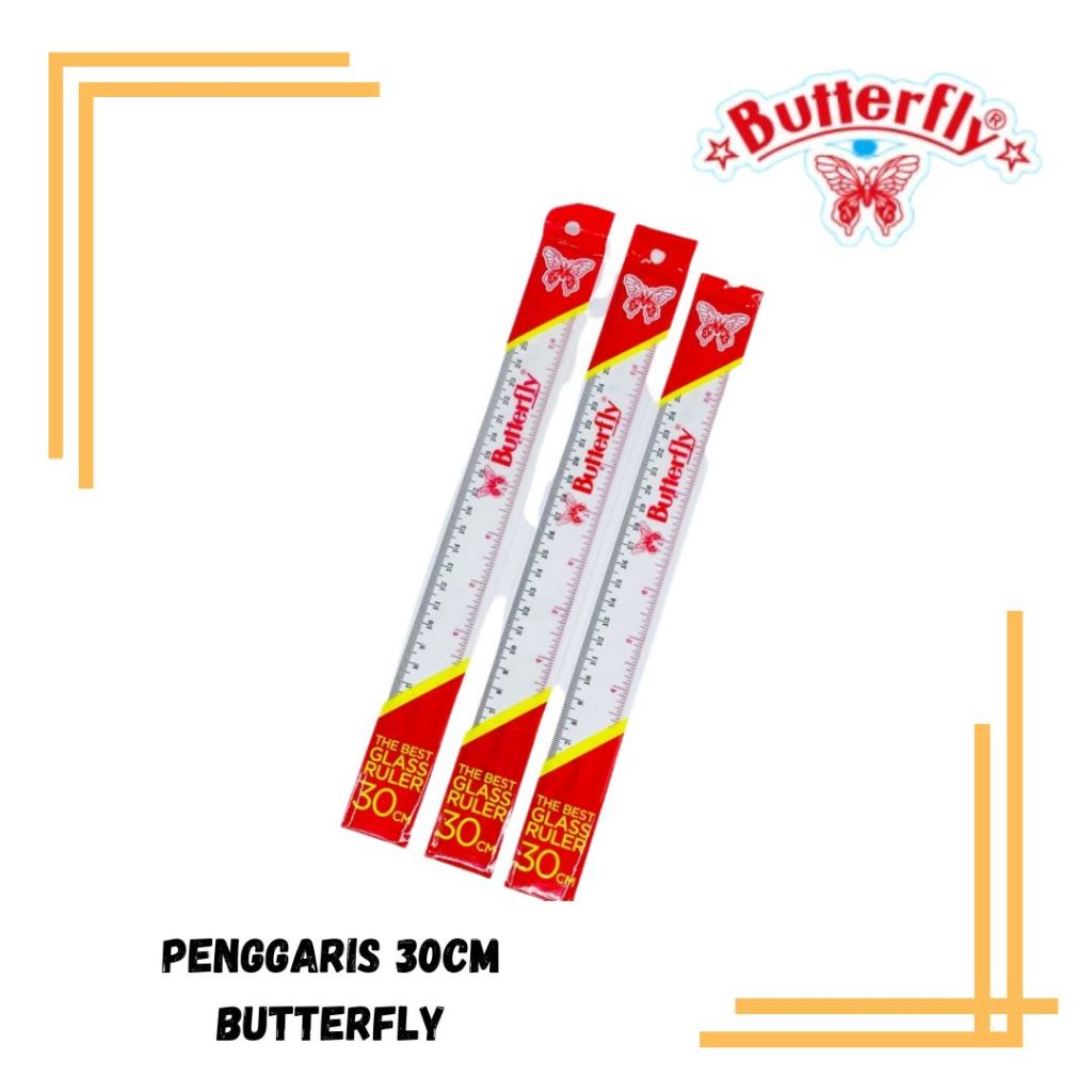 

BUTTERFLY - Penggaris Plastik Ukuran 30cm - Pcs