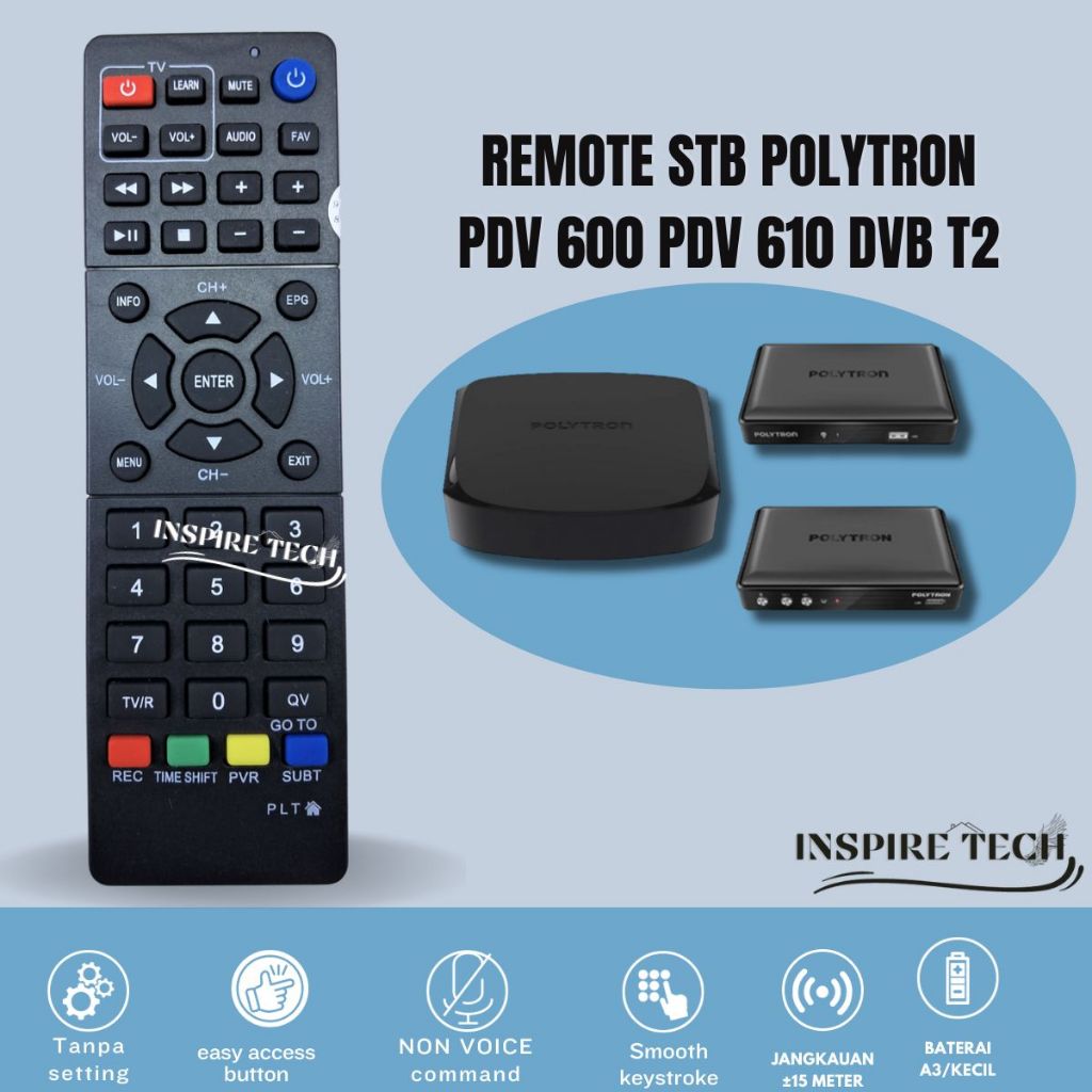 Remot Remote SET TOP BOX POLYTRON langsung pakai tanpa setting remot stb TV digital