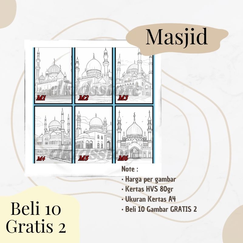 Gambar Mewarnai MASJID
