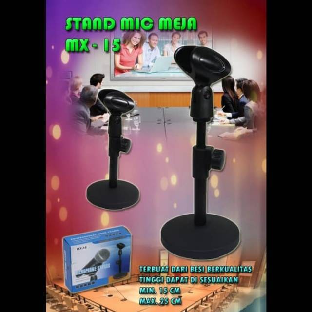 Tiang Mic Meja / Stand Mic Meja / Tripod Mic Meja Podium MX15