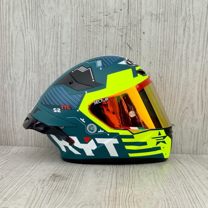 HD02 KYT HELM TT COURSE FUSELAGE MATT YELLOW | HELM TTC MOTIF PAKET GANTENG | HELM TTC FULL FACE
