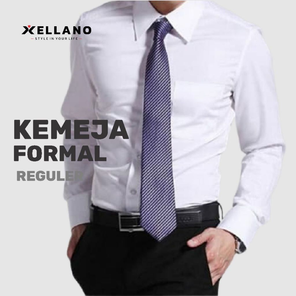 Baju Kerja Lengan Panjang Formal Bahan Sunwas atasan Kantor Pria Kemeja Putih