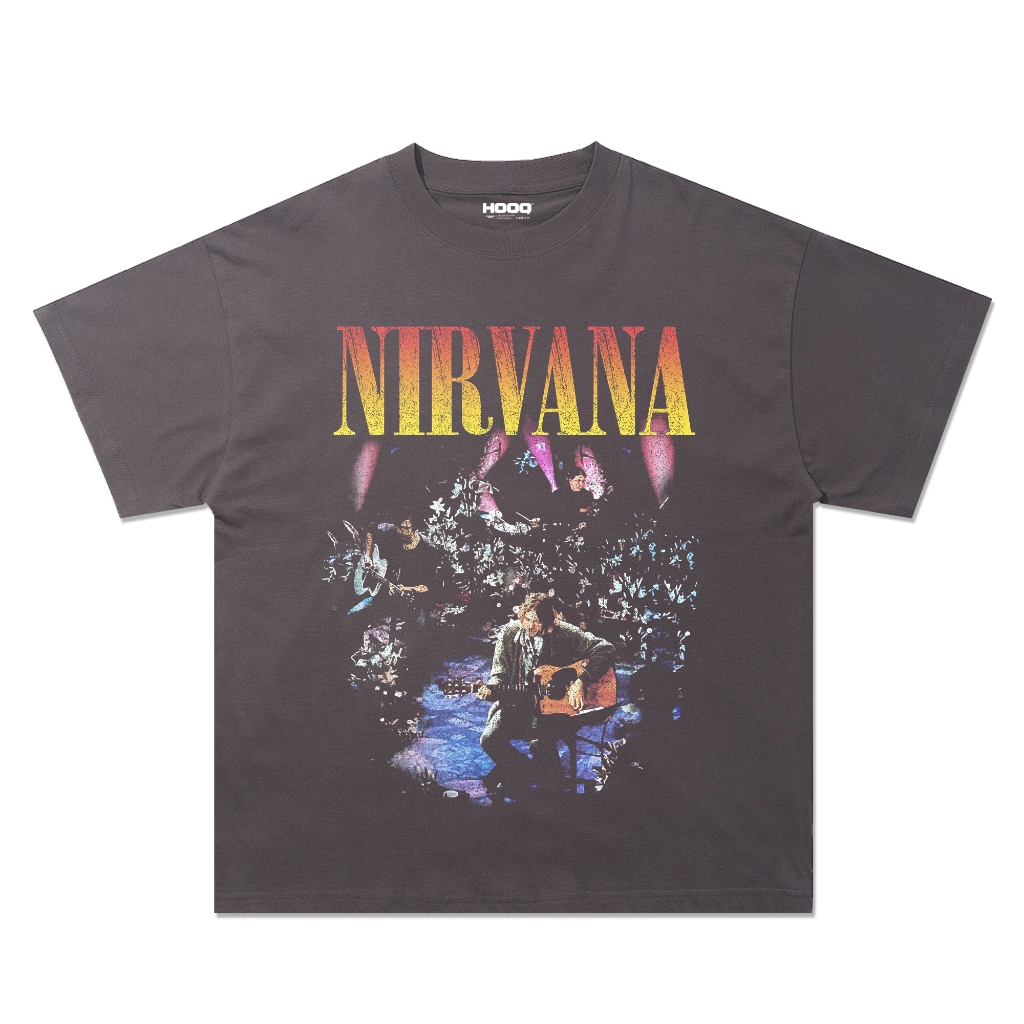 Kaos Band Nirvana Unplugged Oversize Vintage nirvana t-shirt black dark grey