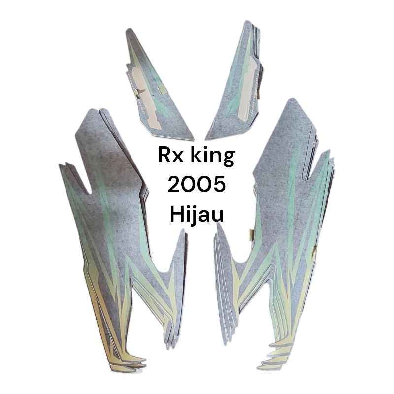 STRIPING STIKER TANGKI BOX AKI RX KING 2005 HIJAU FULLSET LOSTPACK ORIGINAL