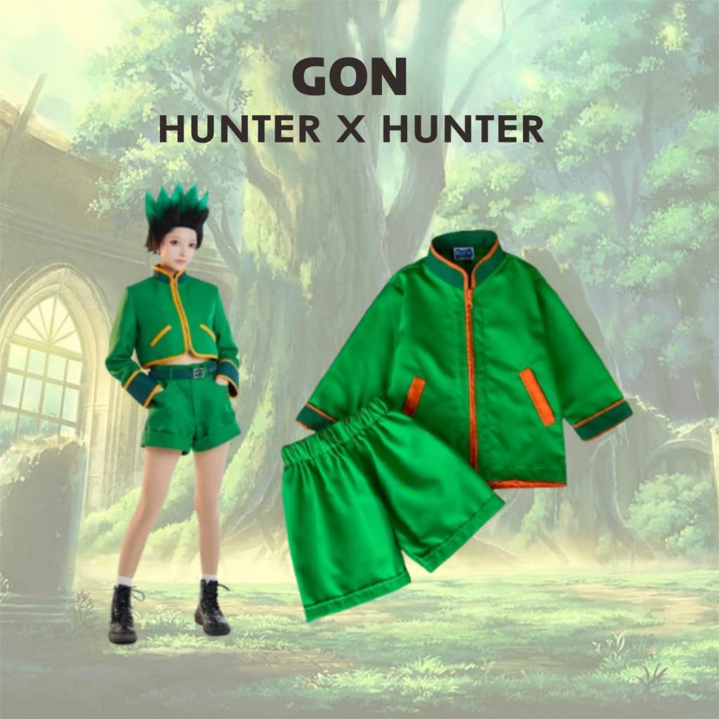 Kostum Cosplay Anime Jepang GON HUNTER Baju Karakter Anak Cowok Gon Hunter Kostum Foto Bayi Newborn