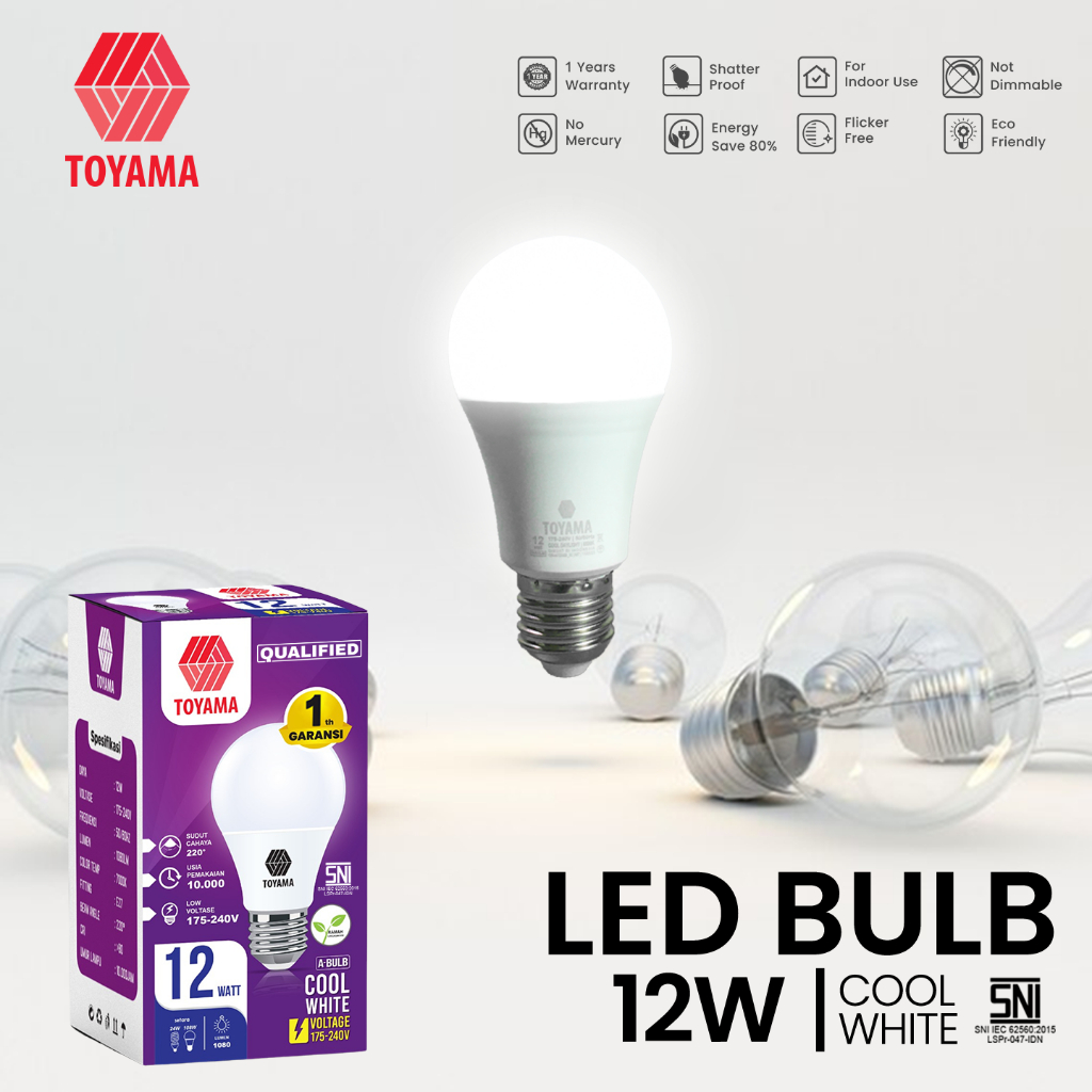 Bohlam Lampu LED Toyama 12W Bohlam Pijar Cafe Dekorasi