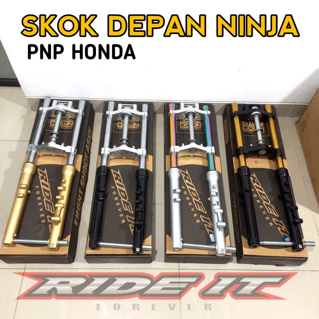 SKOK SHOCK DEPAN NINJA RIDE IT SHOCKBREAKER AS GOLD PNP CB GL MEGAPRO TIGER FULL CNC RIDE IT