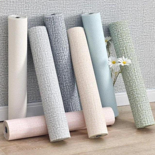 Wallpaper Foam Linen Roll Wallpaper Dinding Foam Wallpaper Linen