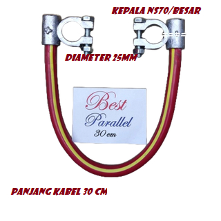 KABEL KEPALA AKI PARALEL DIAMETER 25 CM -35CM PANJANG 30 CM KABEL AKI MOBIL
