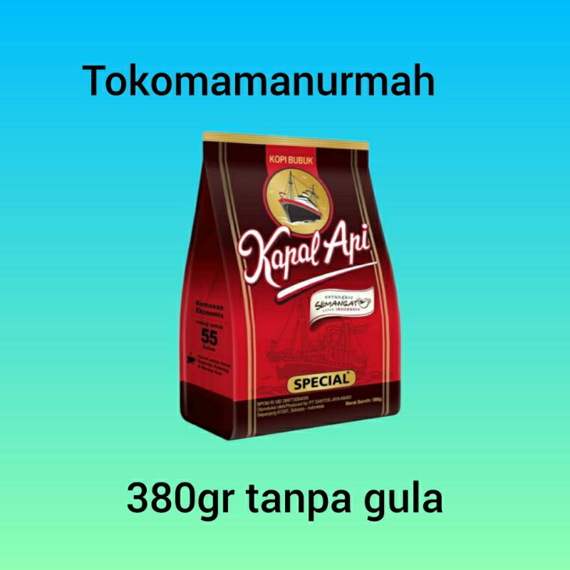 1DUS KOPI KAPAL API SPECIAL MERAH 380gram TANPA GULA  isi 9 bag