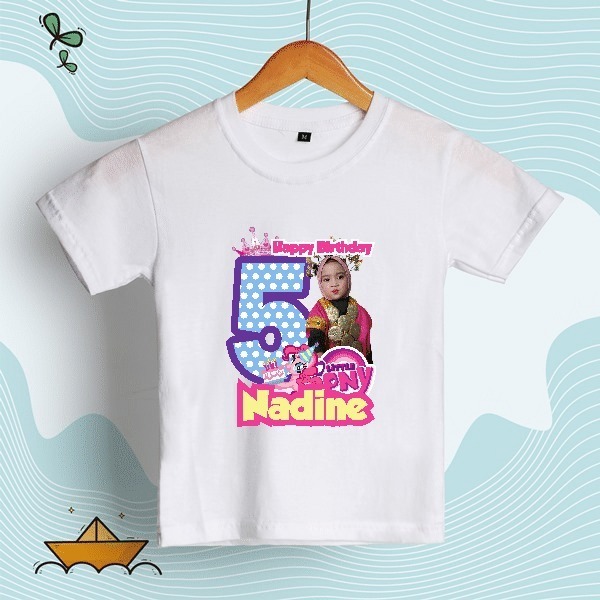 Baju Pesta Ulang Tahun Couple Keluarga Kaos anak dan dewasa Sablon foto Tema ulang Tahun