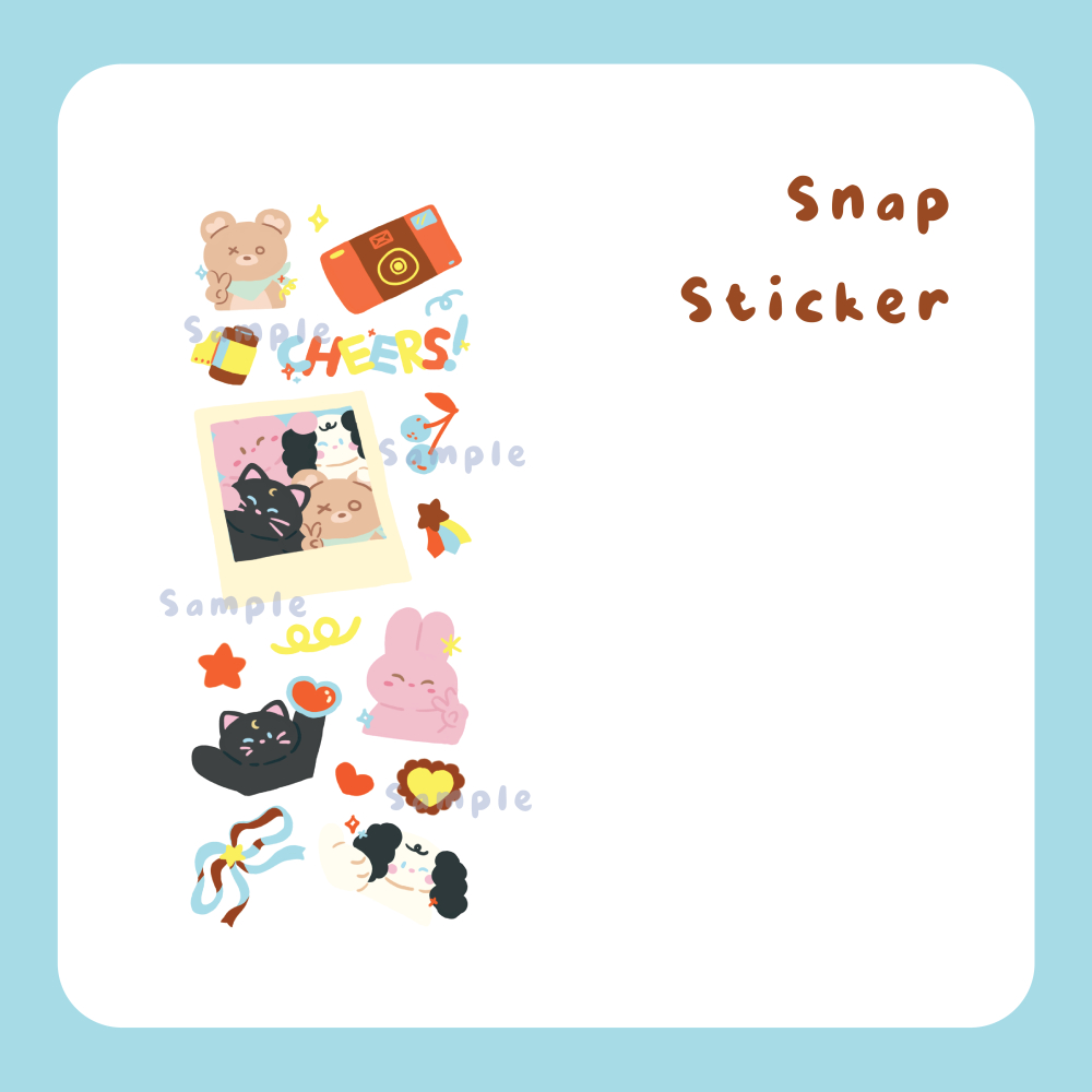 

CHEEXY STUDIO Transparent Sticker Sheet / Stiker Kiss Cut