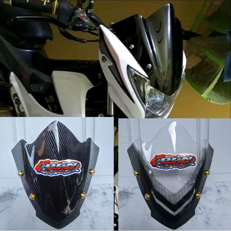 VISOR SATRIA FU FACELIFT TAHUN 2013 2014 2015 CARBON SERIES PLUS BAUT VARIASI
