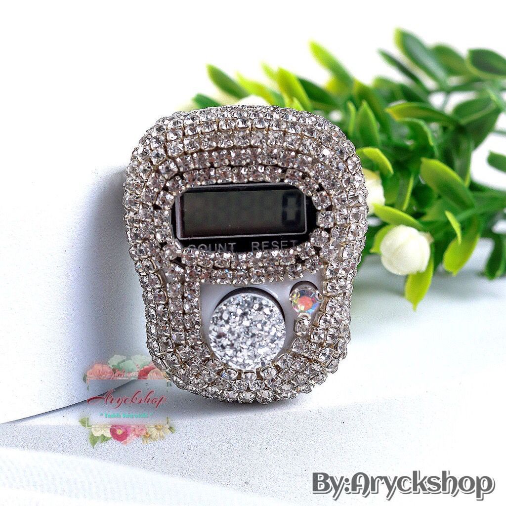 CHAIN SILVER 3MM Tasbih Digital Diamond Swarovski Diamond Renteng Alat Dzikir Tasbih lucu kado ultah
