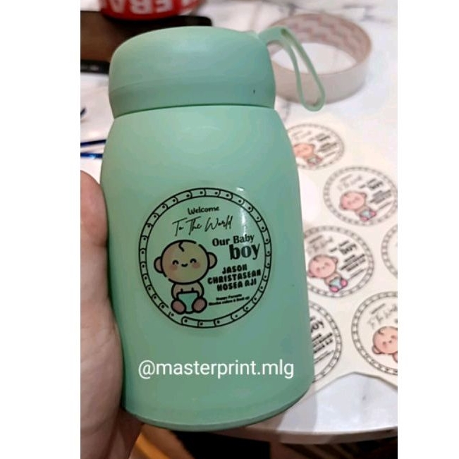 

[Mp13] 260pcs Stiker Souvenir Baby Born Transparan Stiker Souvenir Kelahiran Bayi Custom