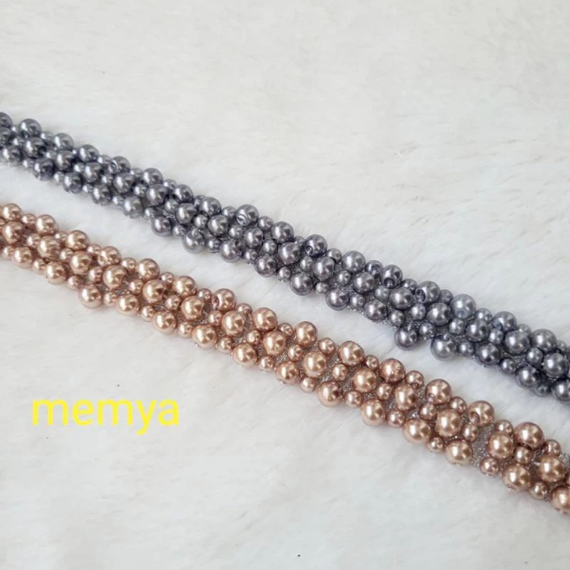 Aksesoris baju renda payet mutiara rangkai