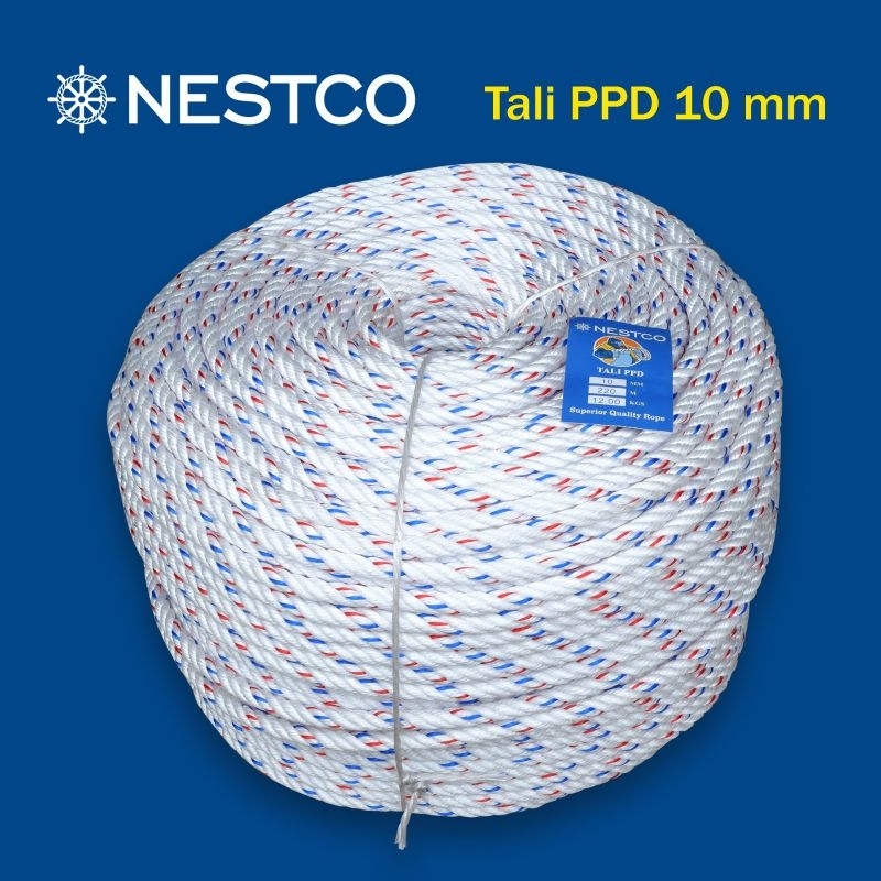 

Tali Tambang PPD Putih ukuran 10 mm berat 12 kg panjang 220 m /per 1 roll