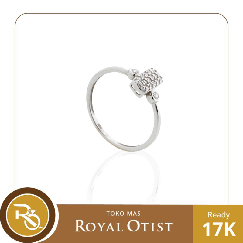 Cincin Emas Putih Diamond Look 17 K