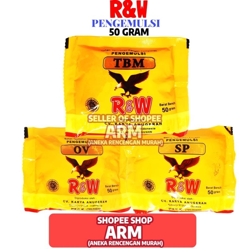 

R&W Pengemulsi Kue SP/TBM/Ovalet 50 Gram