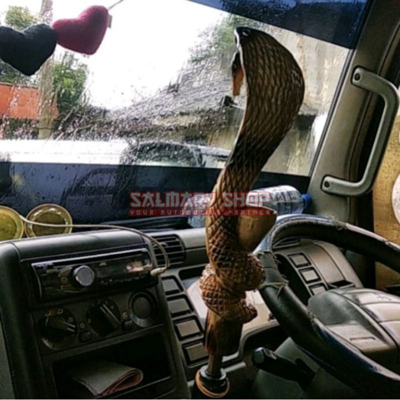 TUAS PERSENELING MOTIF ULAR KOBRA 35CM SHIFT KNOB TONGKAT PERSENELENG MOBIL TRUK CANTER BIS BUS