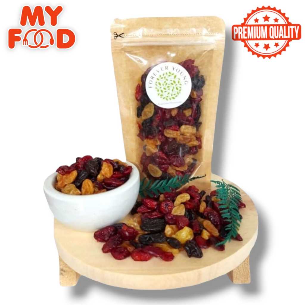 

[Myfoodofficial] - Superfood Dried Fruit Mixed Berries 3in1 Golden Raisin Black Raisin Cranberry Organik Premium Quality
