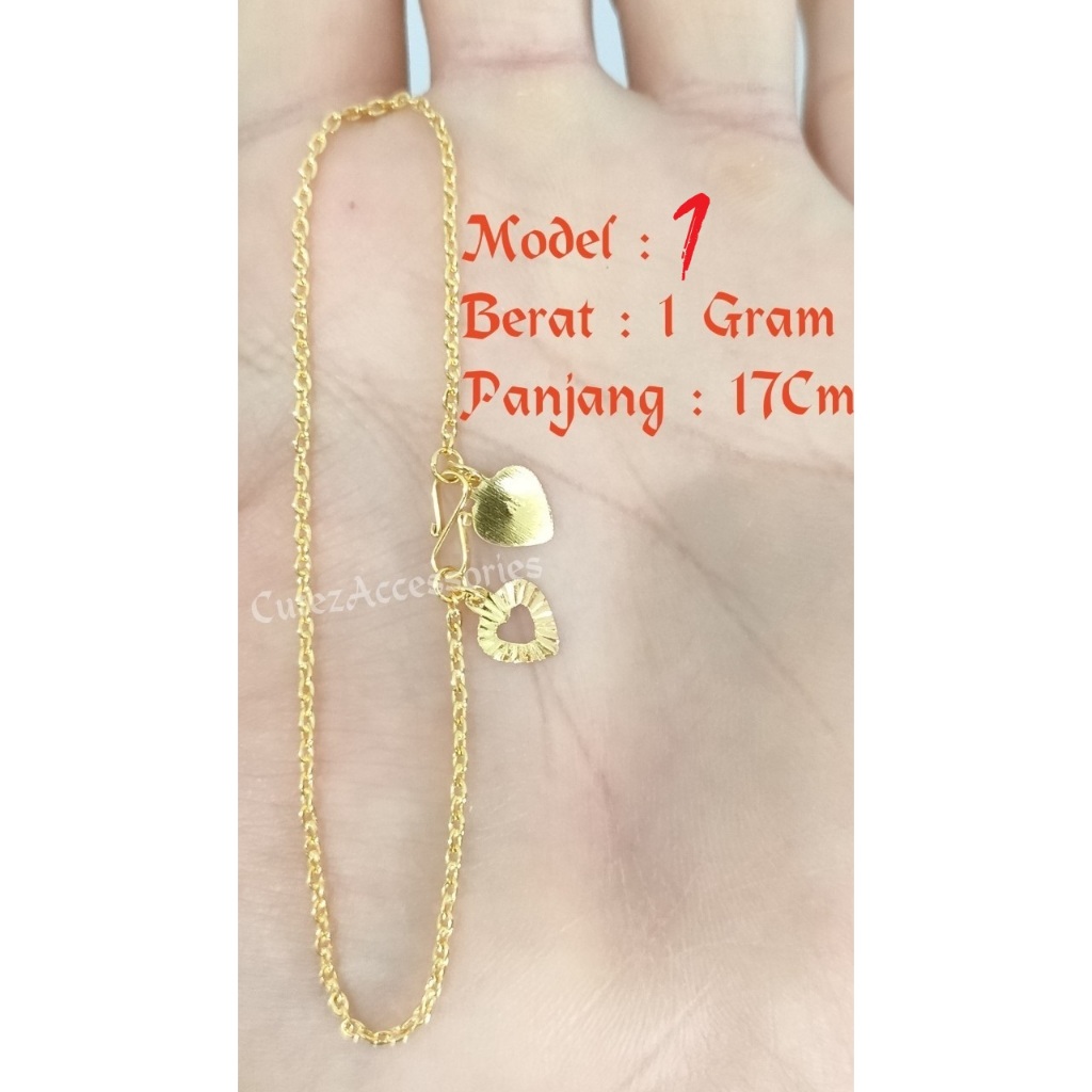 Gelang Tangan Dewasa Emas Muda