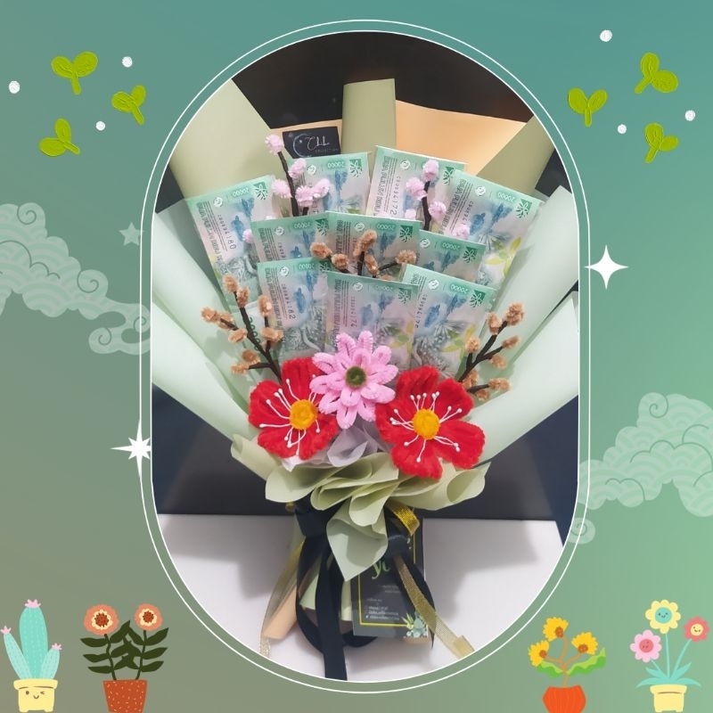 Buket Uang 10 Lembar/ Buket uang kosongan 10 lembar/ buket uang murah/ buket uang cantik