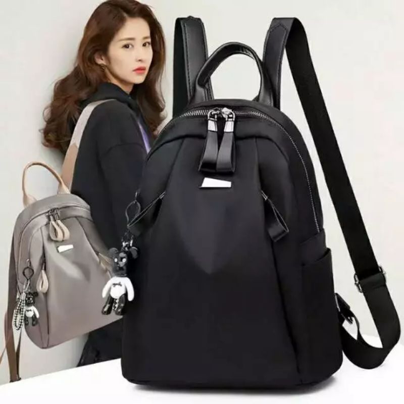 Tas Ransel Backpak wanita korea staly tas gendong wanita hitam