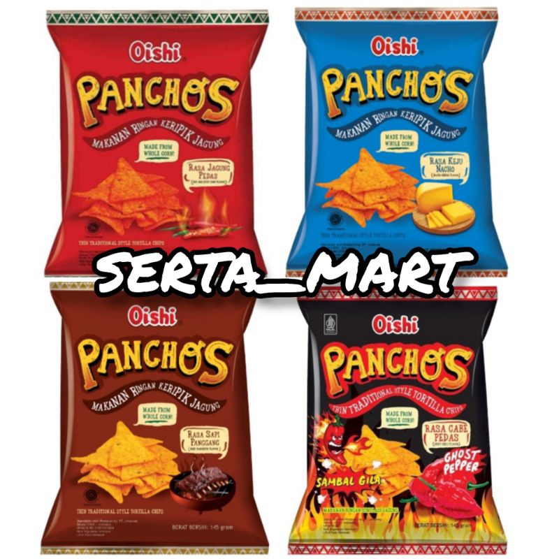 

Oishi Panchos Keripik Jagung 145gr - Oishi Panchos Cabe Pedas / Keju / Sapi Panggang