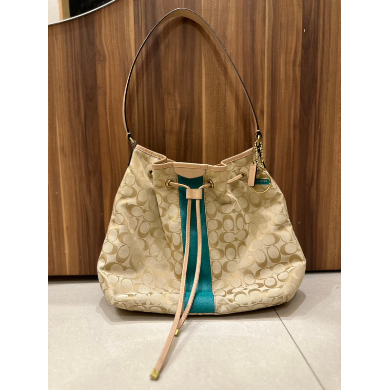 Preloved Coach Hobo Bag - Beige on Green 2015