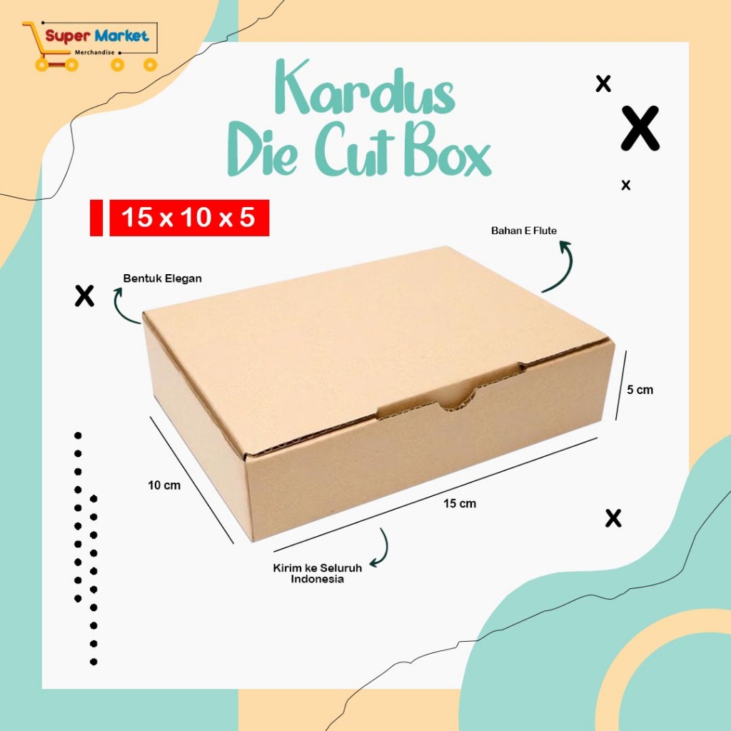 

BOX KARDUS 15X10X5 / DIE CUT KOTAK BUNGKUS PACKING SOUVENIR / BOX DUS KOTAK KADO HAMPERS POLOS / KARTON CORRUGATED