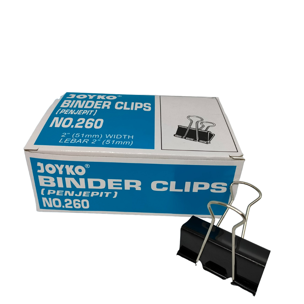 

BINDER CLIPS JOYKO NO. 260 | KLIP KERTAS HARGA PER BOX (12 PCS)