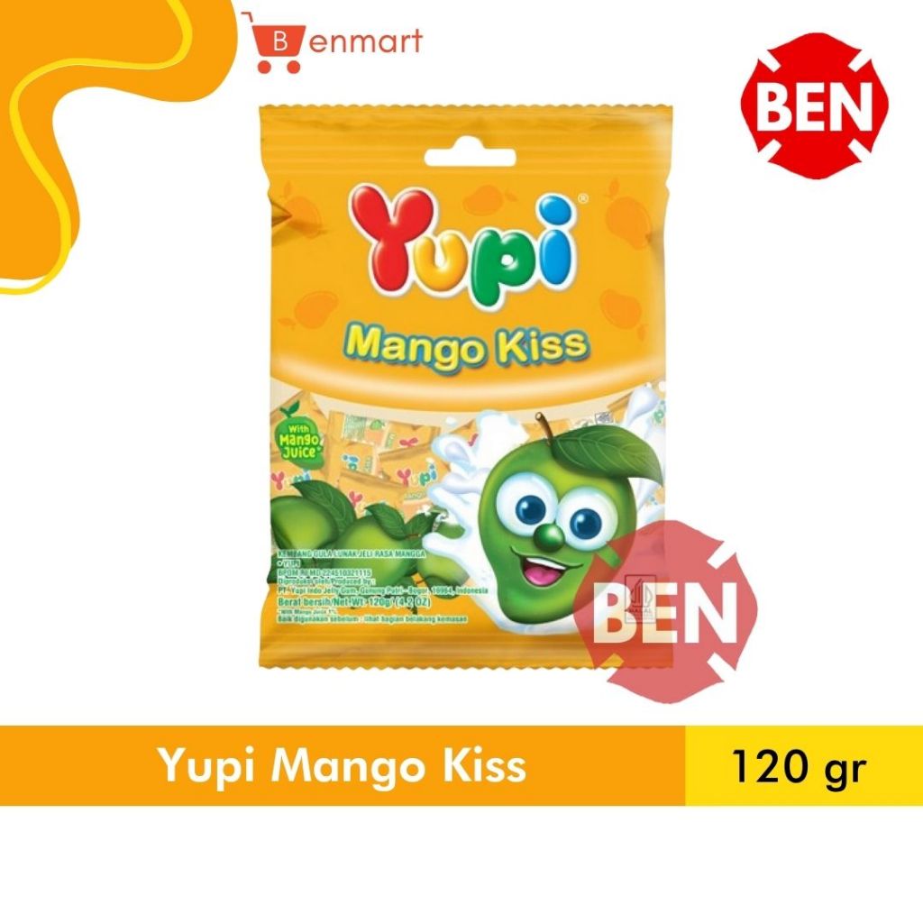 

Permen Yupi MANGO KISS 1 Bungkus 120g Bag Jelly Mangga Juice Kuning