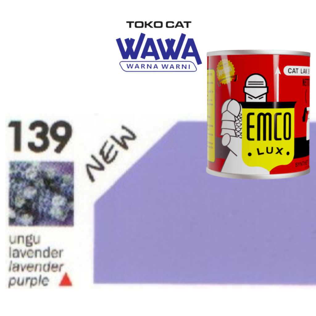 Emco Lux cat kayu dan besi sintetis UNGU LAVENDER 139 _"SEGITIGA"_ 1kg