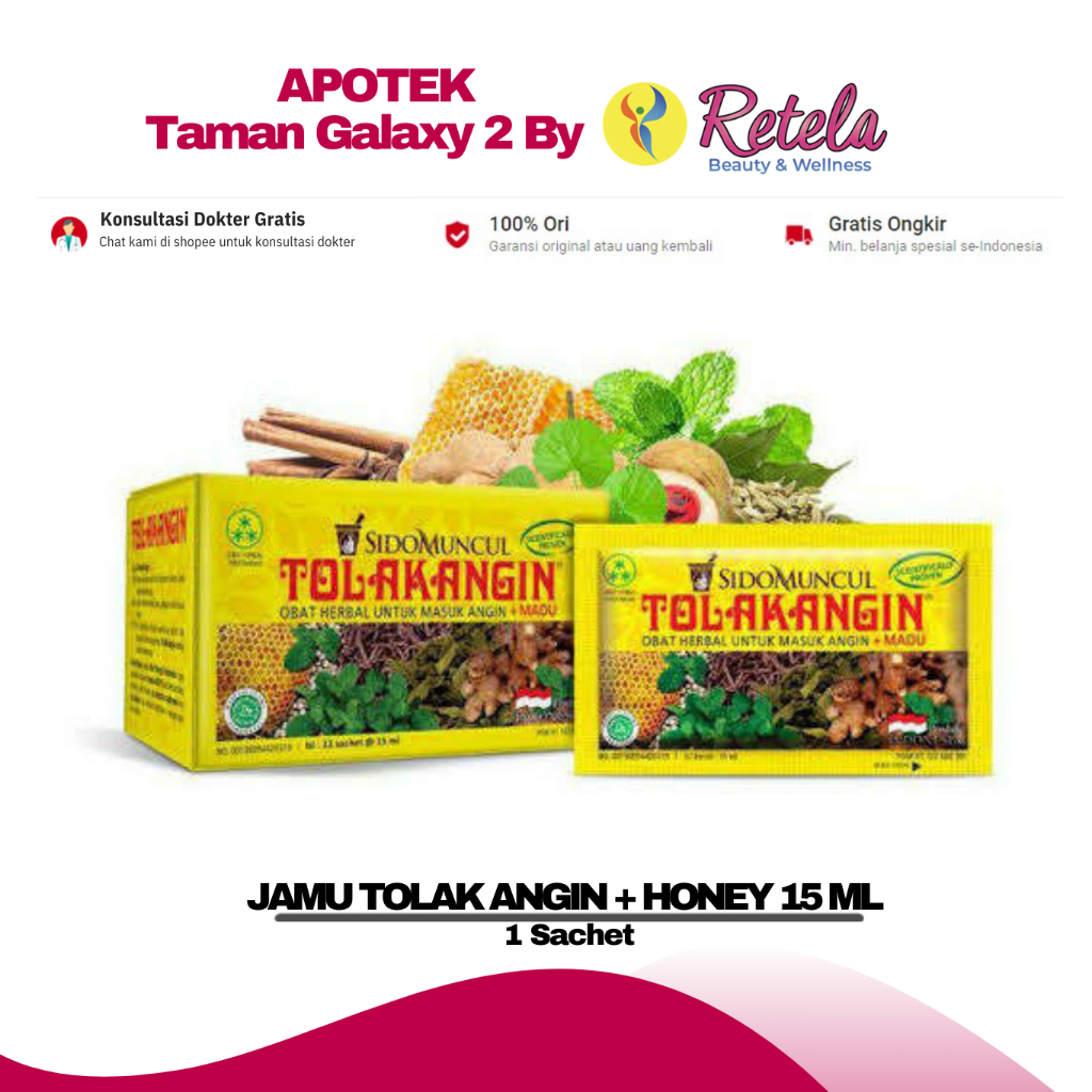 

JAMU TOLAK ANGIN + HONEY 15 ML 1 SACHET