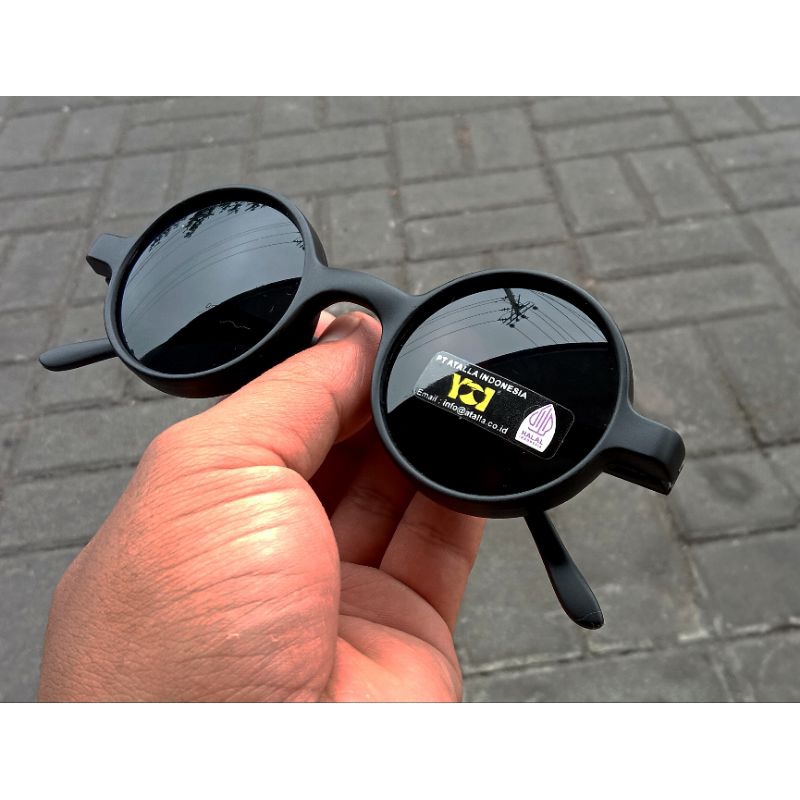 i 319kacamata bulat hitam,kacamata bulat boboho,kacamata hitam pria