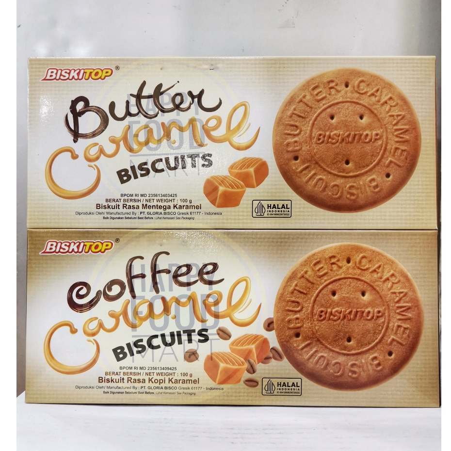 

[HALAL] BISKITOP BUTTER CARAMEL BISCUITS 100 GRAM/COFFEE CARAMEL BISCUIT/BISKUIT MENTEGA KARAMEL/KUE KOPI KARAMEL