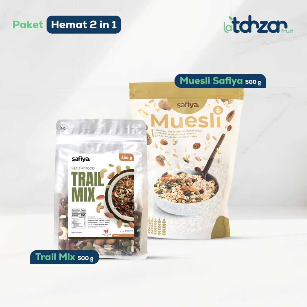 

[Paket Sereal] Muesli Safiya 1 kg + Trail Mix Safiya 500 gr Dried Fruit Mix