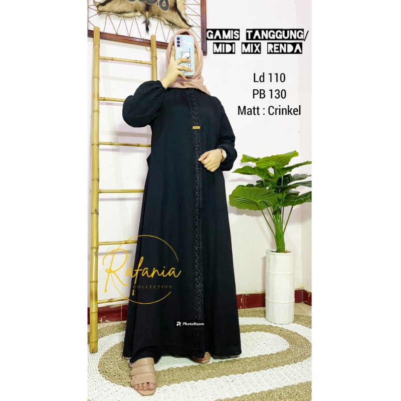 Gamis hitam/midi hitam