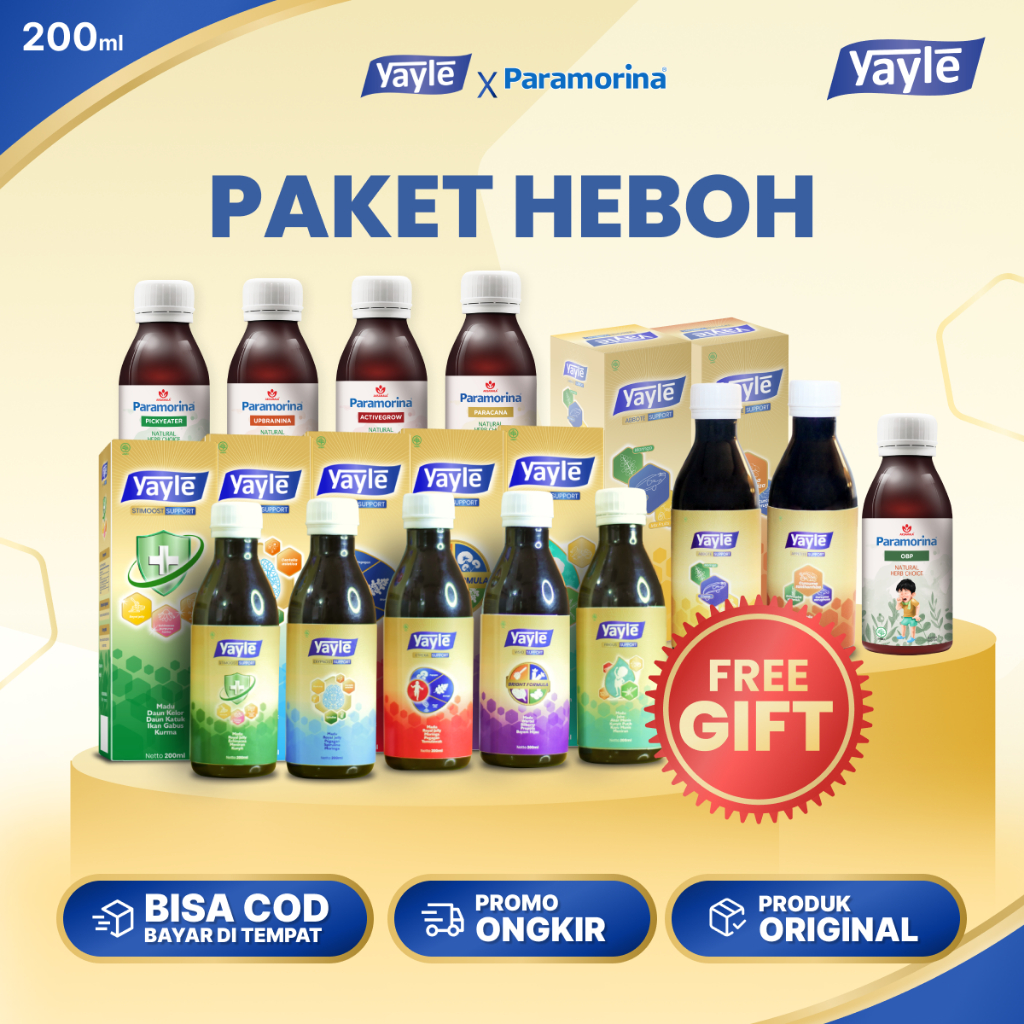 Paket Heboh - Paramorina x Yayle Exsipna 200 &amp; 120 ml - Madu untuk kesehatan dan tumbuh kembang si kecil - Madu Asli