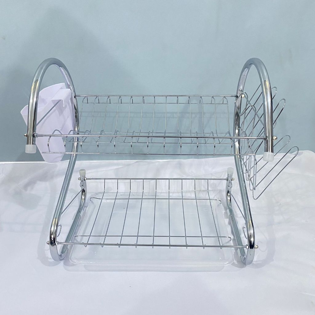 (2KG) SHENAR RAK PIRING STAINLESS (KECIL) ADA TEMPAT UNTUK GELAS FREE NAMPAN CANTIK