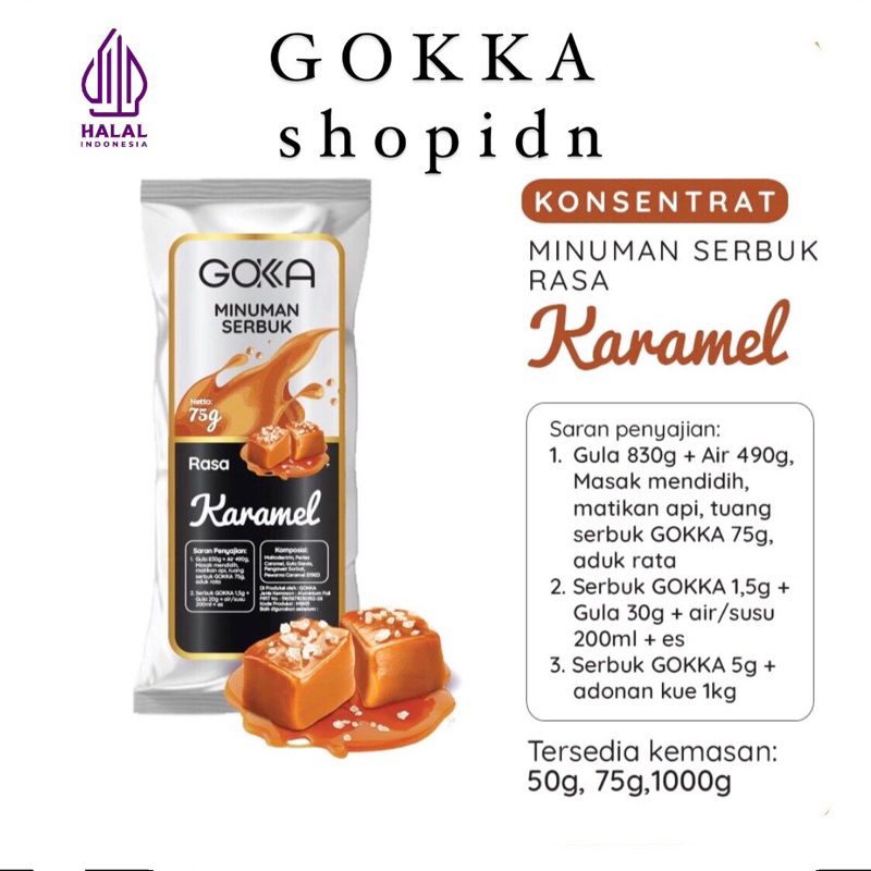 

Bubuk Minuman Karamel Gokka 50g - Powder drink Caramel 50g [Gokka Drink 50g]