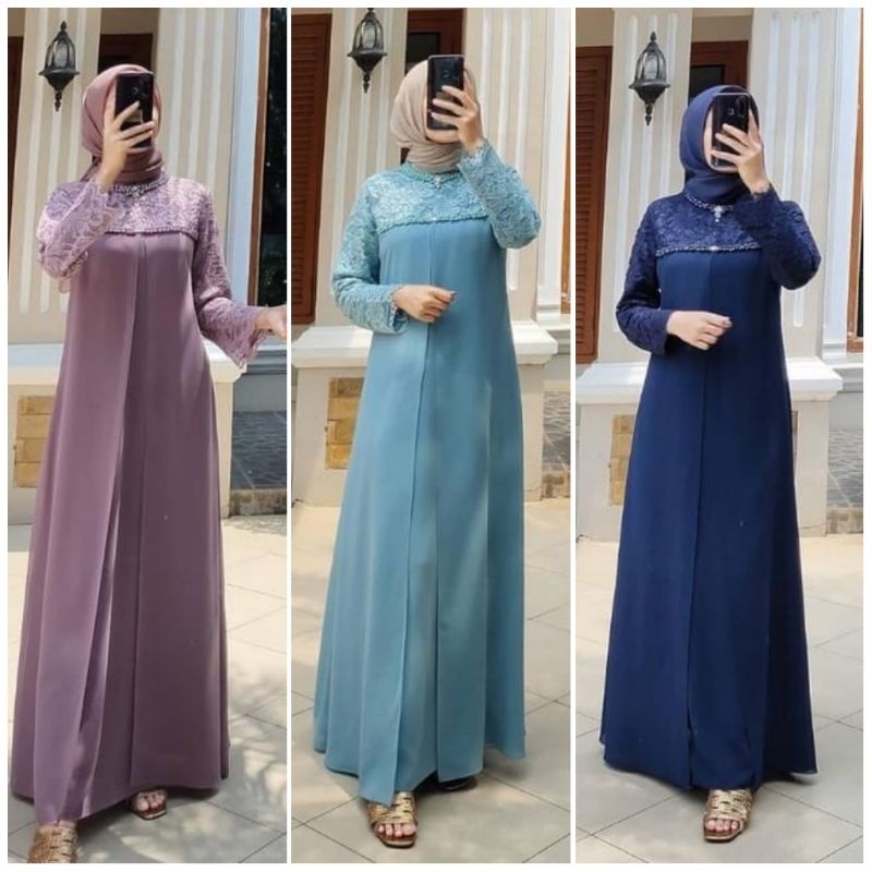 REALPICT GAMIS PAYET PREMIUM GAMIS ATHAYA DRESS LUCIA BY KHAILADRESS GAMIS IMPORT PESTA  GAMIS CERUT