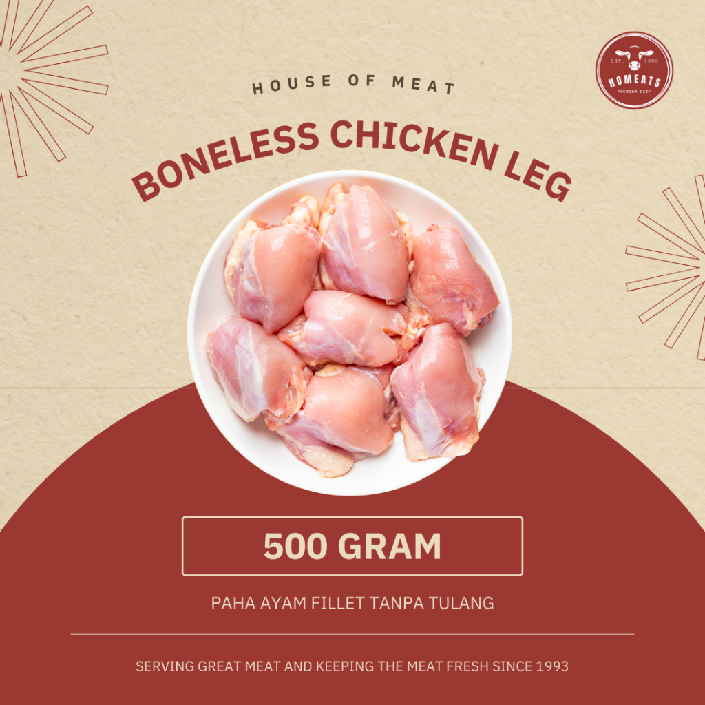 

Paha Ayam Fillet Segar Tanpa Tulang Boneless Chicken Leg Fresh 500 Gram