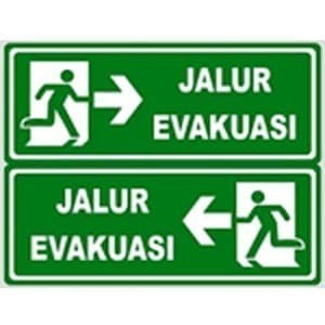 

Sign Rambu Jalur Evakuasi Outdoor. Plat ACP 45x15cm