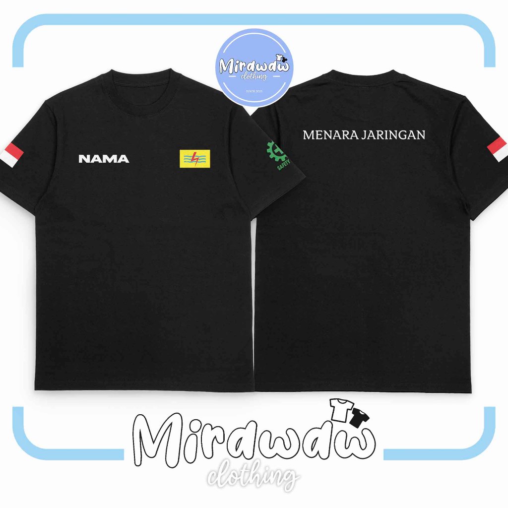 Kaos PLN Menara Jaringan Gratis Nama Baju Perusahaan