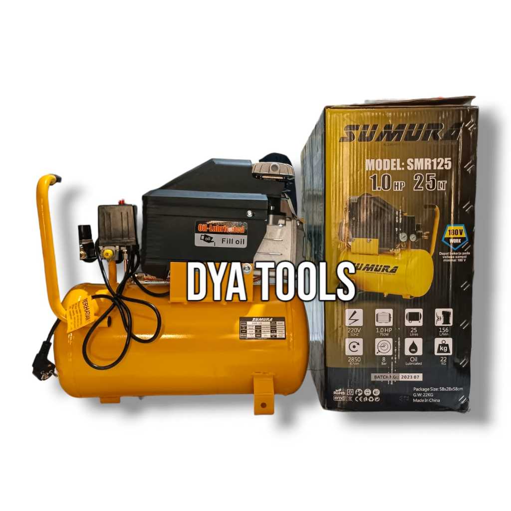 Mesin Kompresor SMR 125 Sumura / Kompresor Angin 1 HP 25 Liter Sumura
