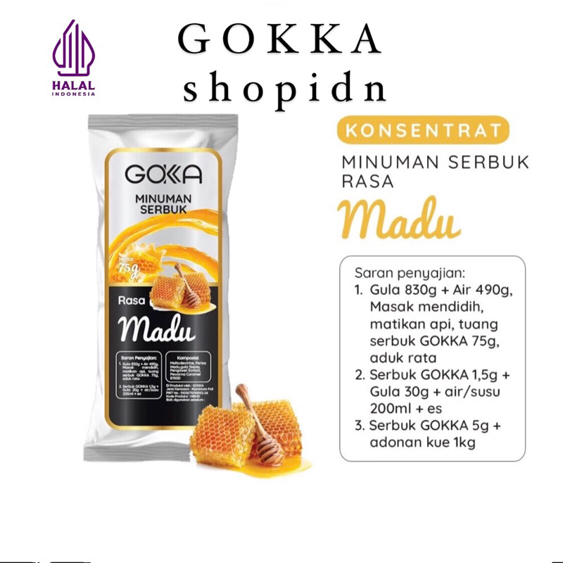 

Bubuk Minuman Madu Gokka 50g - Powder drink Honey 50g [Gokka Drink 50g]