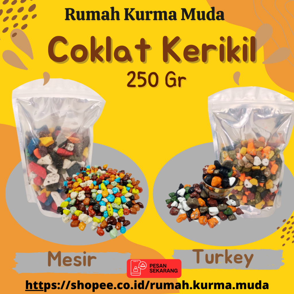 

Rumah Kurma Muda - Grosir 250gr Cokelat Kerikil Turki | Coklat Kerikil Mesir 250 gram | Coklat Kerikil 1/4 kg Turkey Original Asli