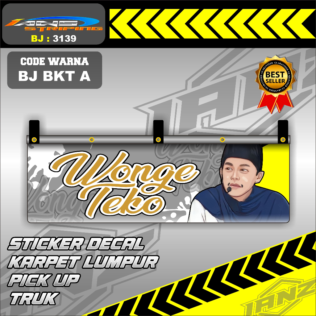 BJ 3139 - STIKER KARPET LUMPUR BELAKANG PICK UP VARIASI-FREE CUSTOM TULISAN SIAP PAKAI SEGALA JENIS 